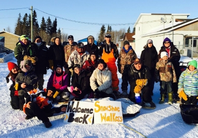 A dozen snow walkers, between 9 and 49 years of age, participated in a four day Kwe-ta-po-ha-kun Youth Camp near Fort Albany First Nation. Submitted photo 