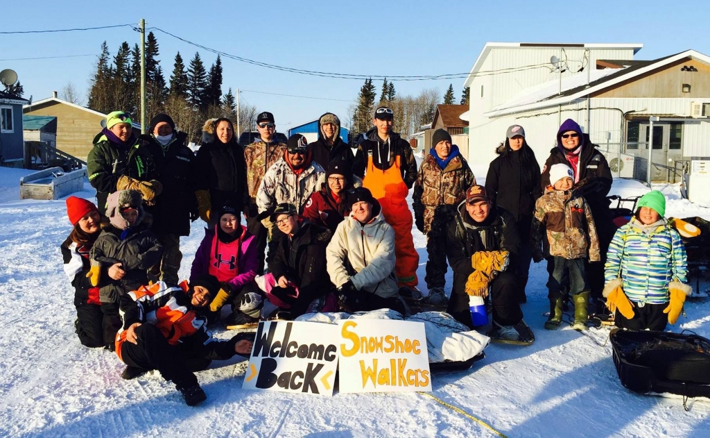 A dozen snow walkers, between 9 and 49 years of age, participated in a four day Kwe-ta-po-ha-kun Youth Camp near Fort Albany First Nation. Submitted photo 
