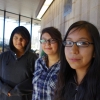 Eabametoong’s Lovina Moonias, Starr Moonias and friend attended the National Centre for Truth and Reconciliation’s Nov. 9 Community Engagement Session at Lakehead University with a group from the Underground Gym.  Photo by Rick Garrick
